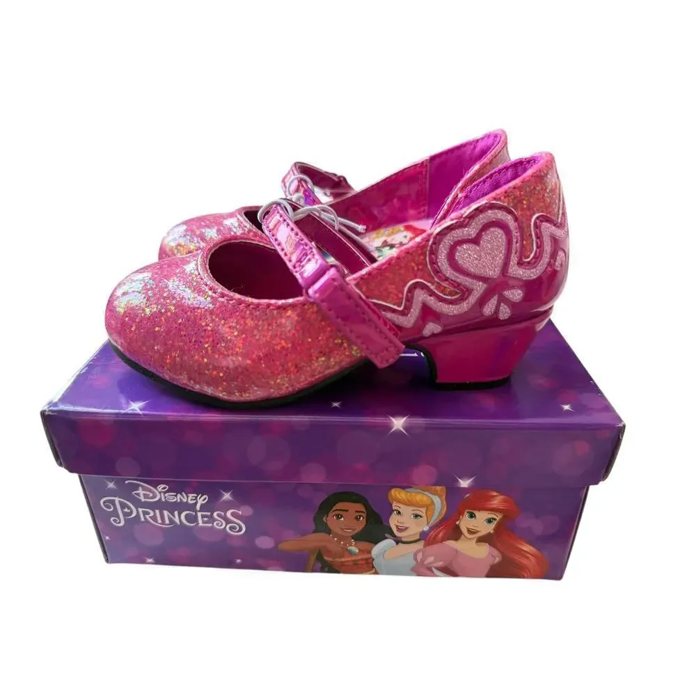 Disney Toddler Girls Purple Shimmer Princess Ballet Flats Size 7
